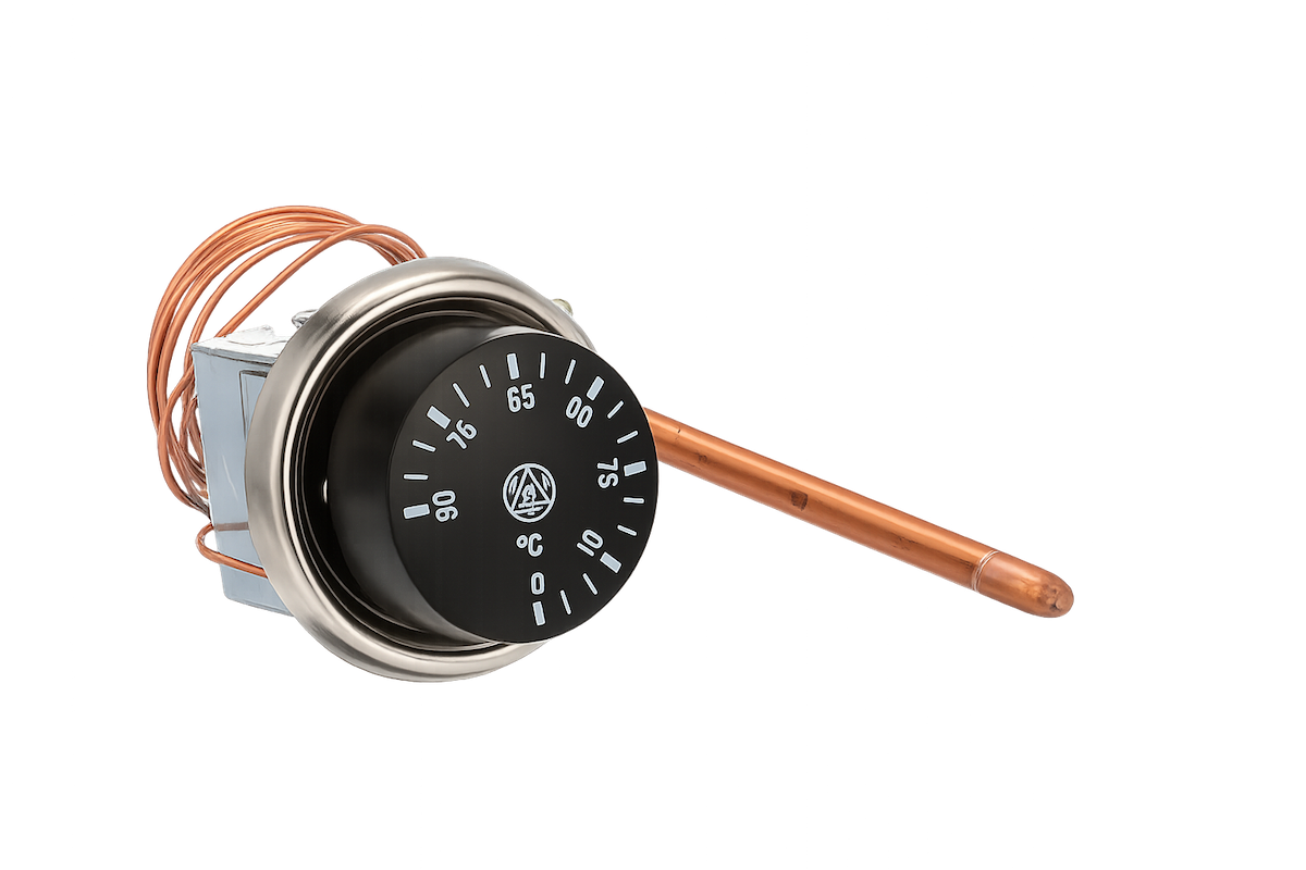 Adjustable Capillary Thermostat (0–90°C / 32–194°F) for Durvela Solar Aeration Fan System