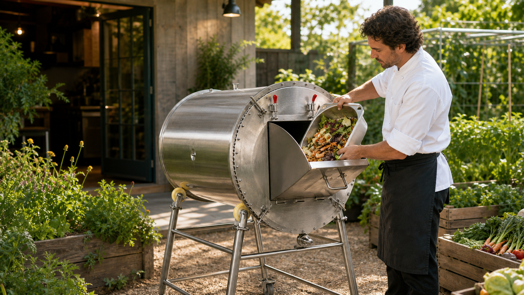 Durvela stainless steel composter for restaurants and food waste