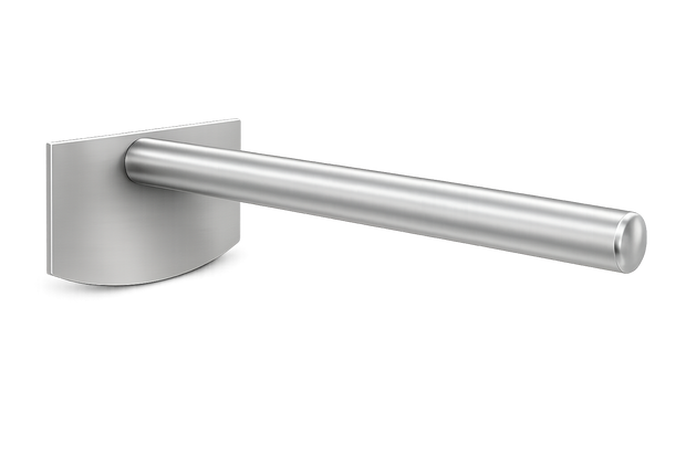 A brushed stainless steel hoe shown against a plain white background.