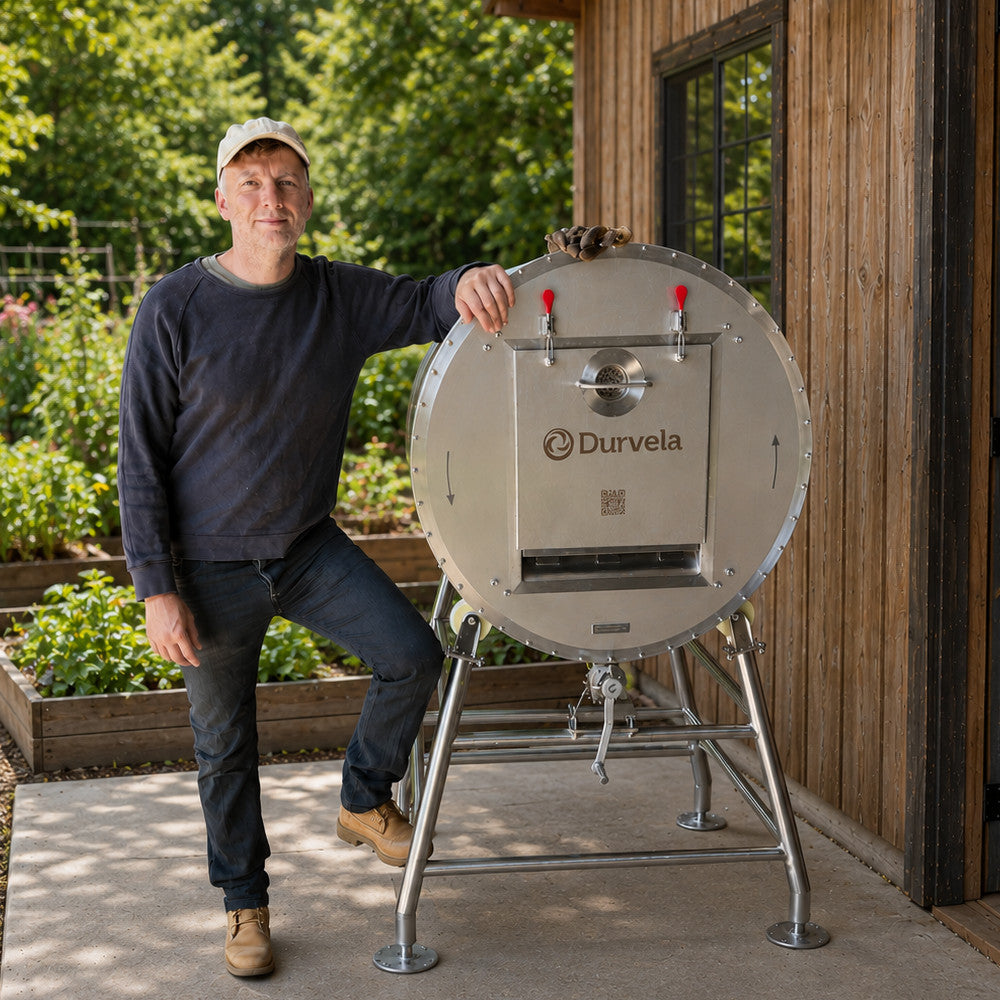 Durvela stainless steel composting system designed for controlled composting