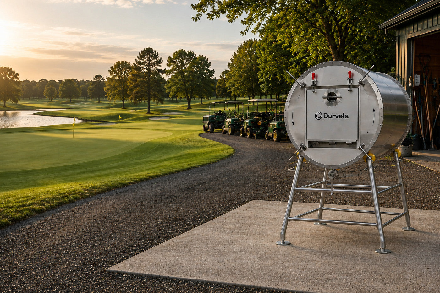 Golf course grounds maintained with an on-site composting program