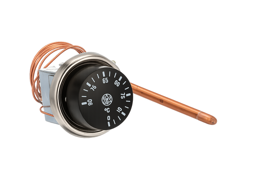 Adjustable Capillary Thermostat (0–90°C / 32–194°F) for Durvela Solar Aeration Fan System