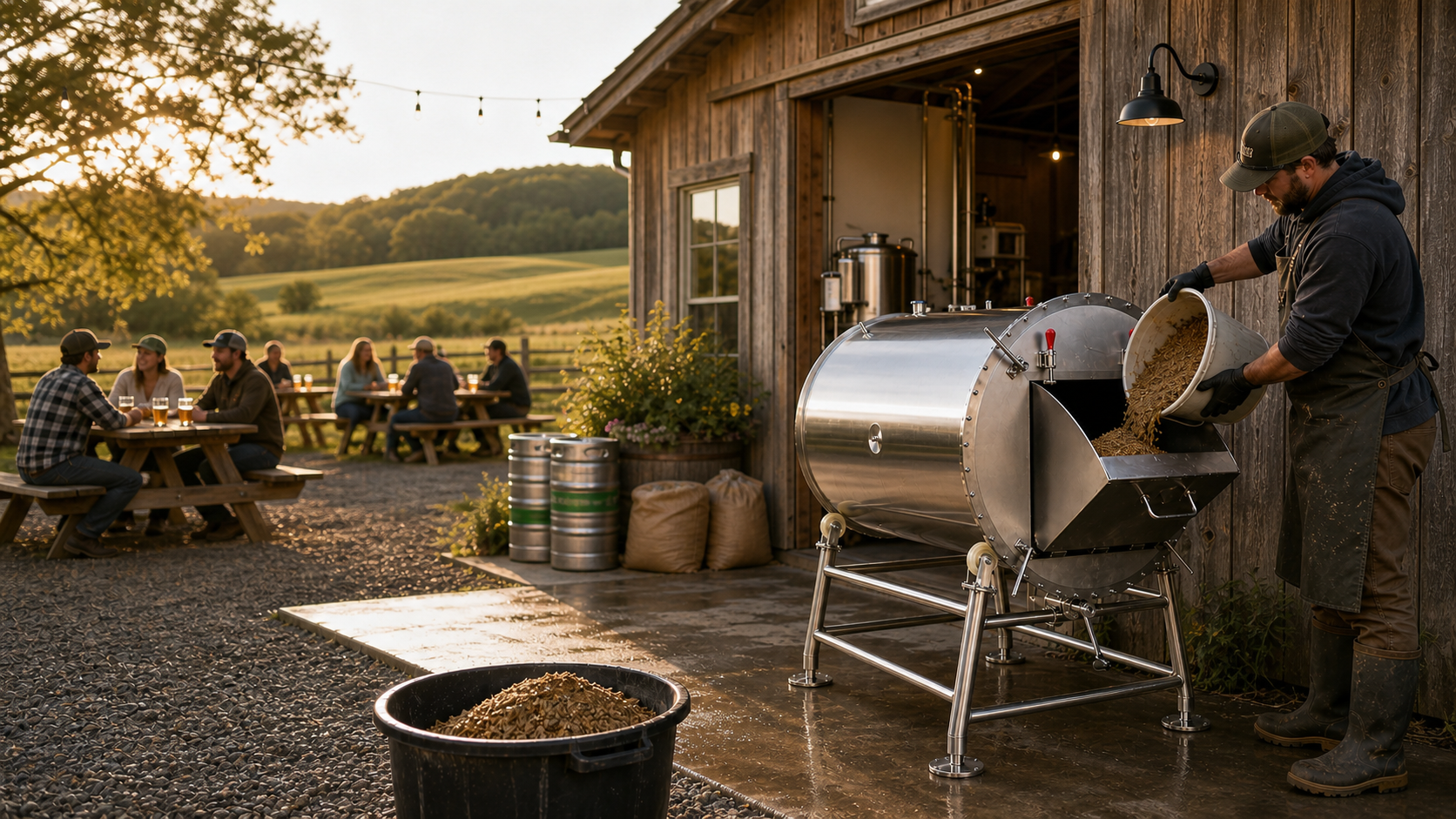 Durvela stainless steel composter for breweries and spent grain