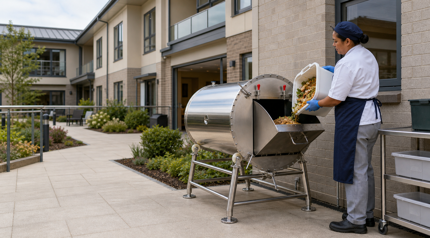 Durvela stainless steel composter for institutions and facilities