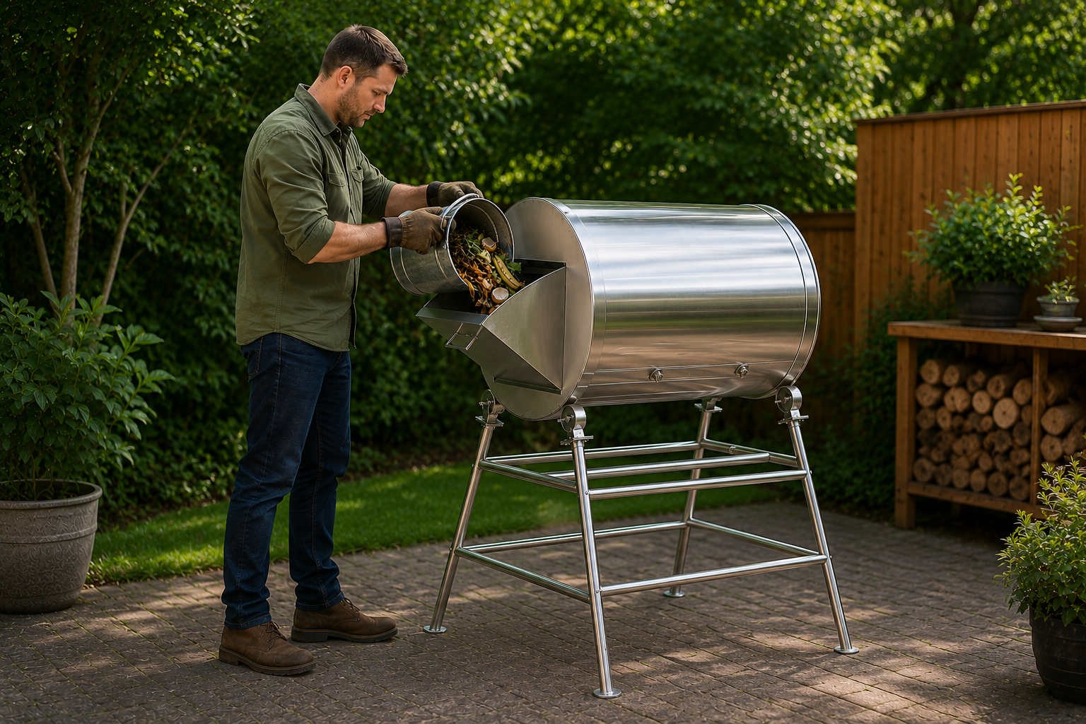 Durvela stainless steel garden composting system feature details