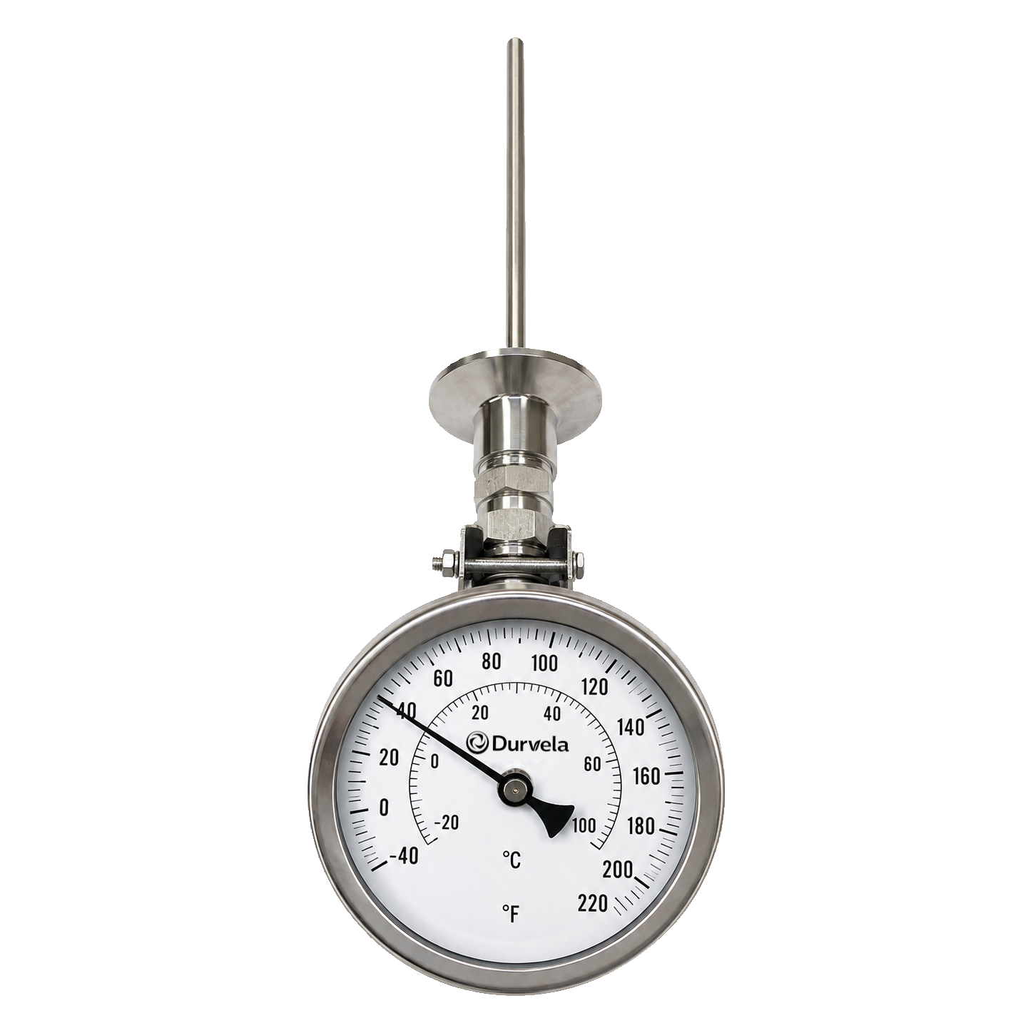 stainless adjustable angle sanitary thermometer